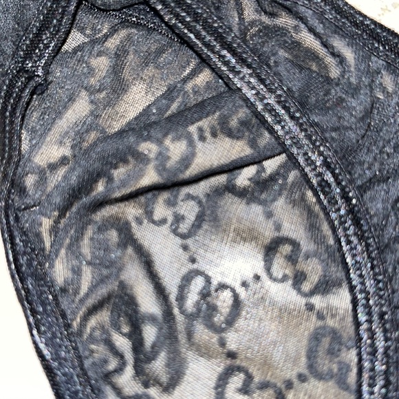 Gucci Intimates & Sleepwear Rare New Vintage 202 Tom Ford Era Black Gucci Gg Panties Thong G